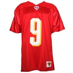 Vintage Tech N9ne Chiefs Football Jersey Strange Music Red & Yellow #9 v1 Men XL